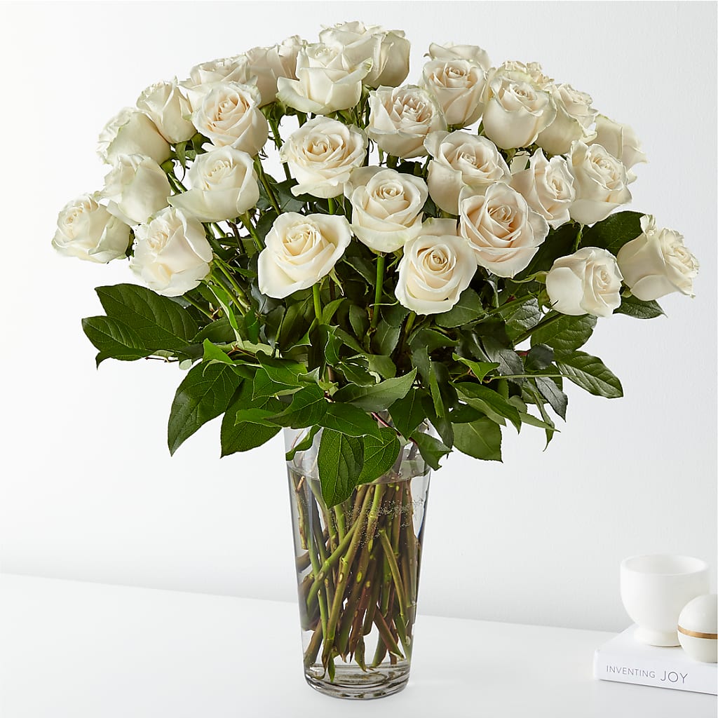 Long Stem White Rose Bouquet – La Maison De Fleur, Pierre Part LA