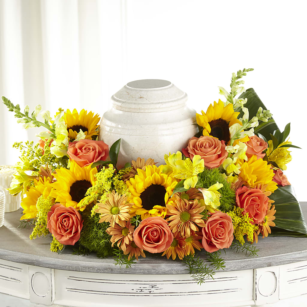 Faithful Sunflower Cremation Adornment – La Maison De Fleur, Pierre Part LA