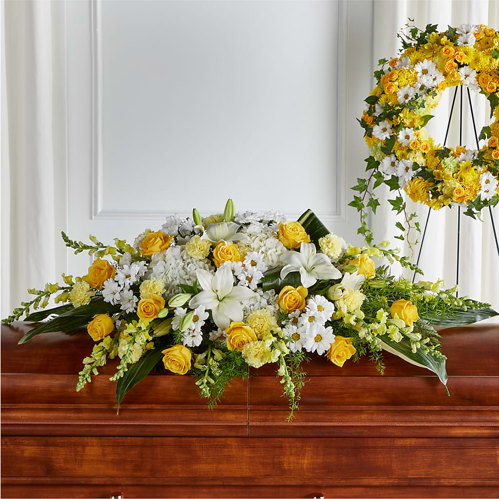 Golden Harmony Casket Spray – La Maison De Fleur, Pierre Part LA