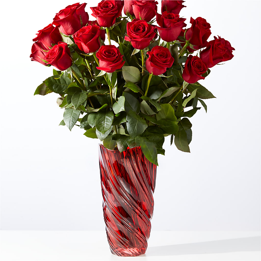 Classic Love Red Rose Bouquet with Luxe Swirl Vase – La Maison De Fleur, Pierre Part LA
