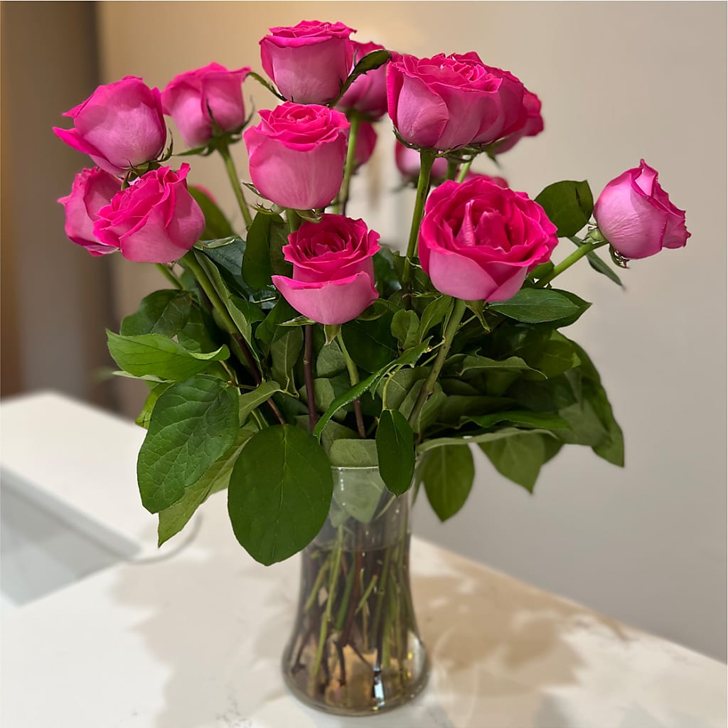 Long Stem Pink Rose Bouquet –  La Maison De Fleur, Pierre Part LA
