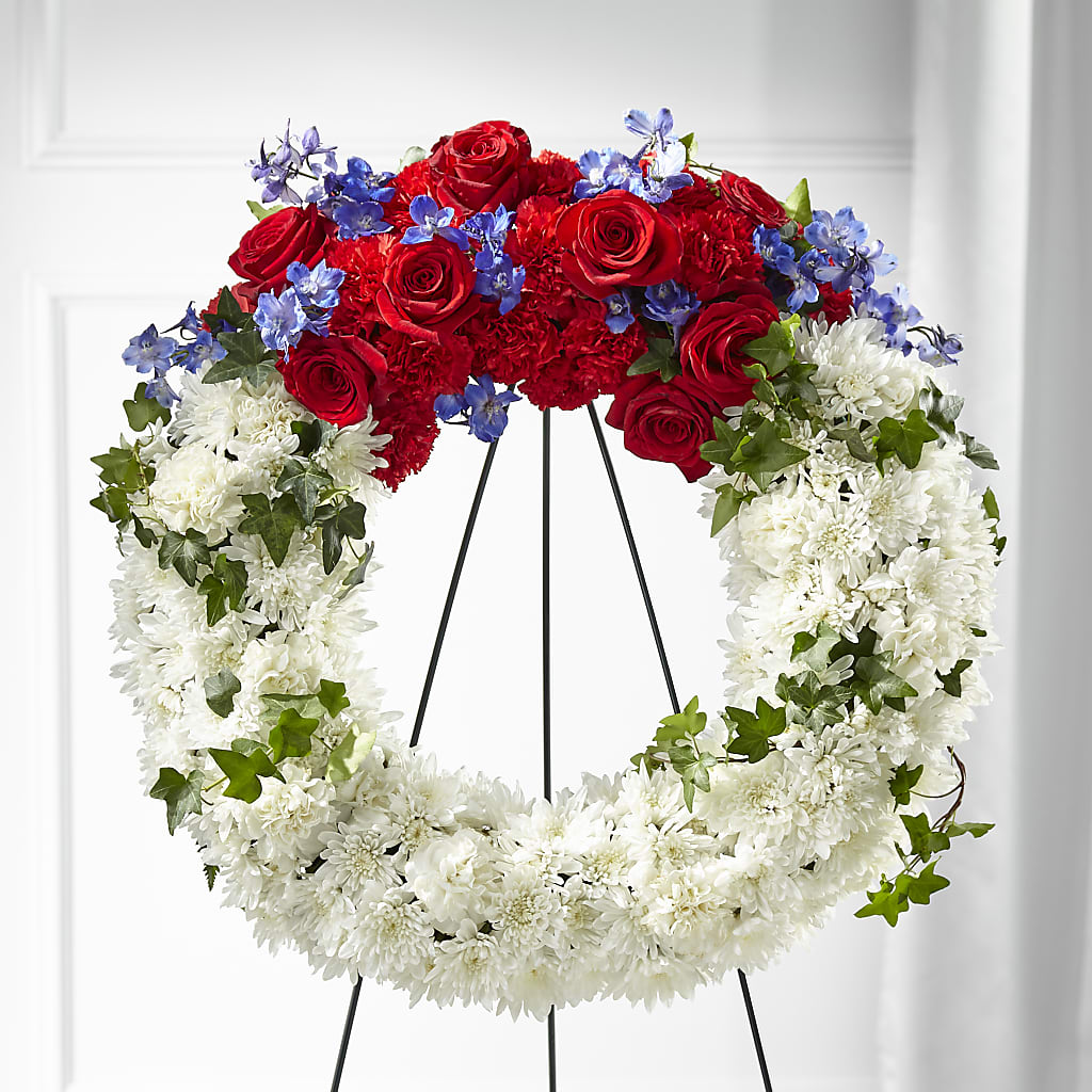 Patriotic Passion Wreath –  La Maison De Fleur, Pierre Part LA