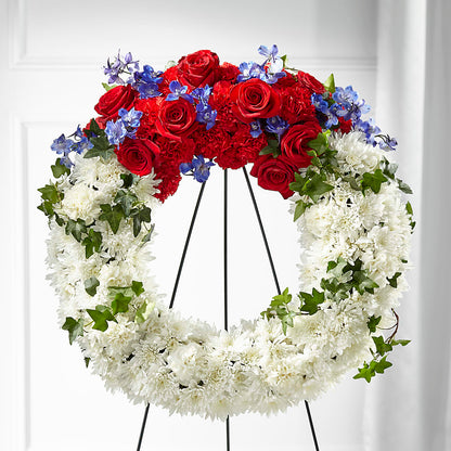 Patriotic Passion Wreath –  La Maison De Fleur, Pierre Part LA
