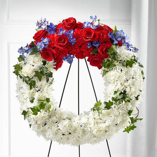 Patriotic Passion Wreath –  La Maison De Fleur, Pierre Part LA
