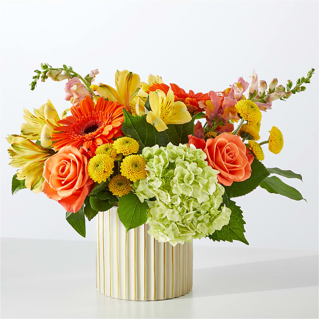 Autumn Sunshine Bouquet with Ivory Vase –  La Maison De Fleur, Pierre Part LA
