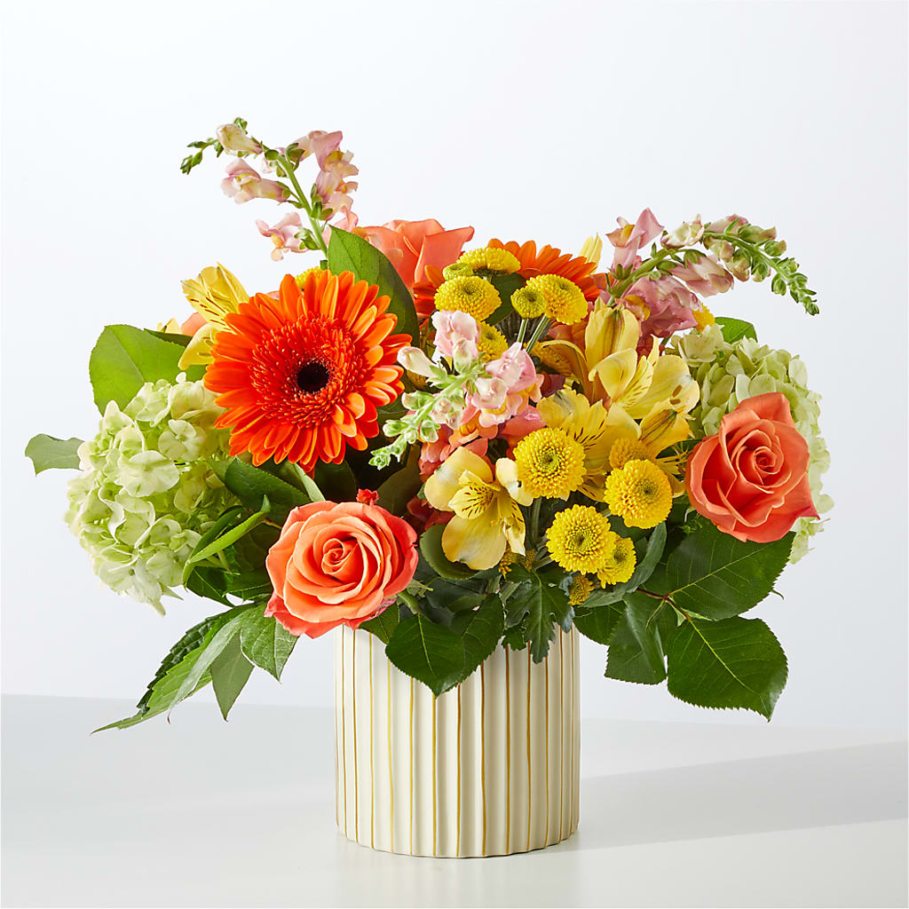 Autumn Sunshine Bouquet with Ivory Vase –  La Maison De Fleur, Pierre Part LA