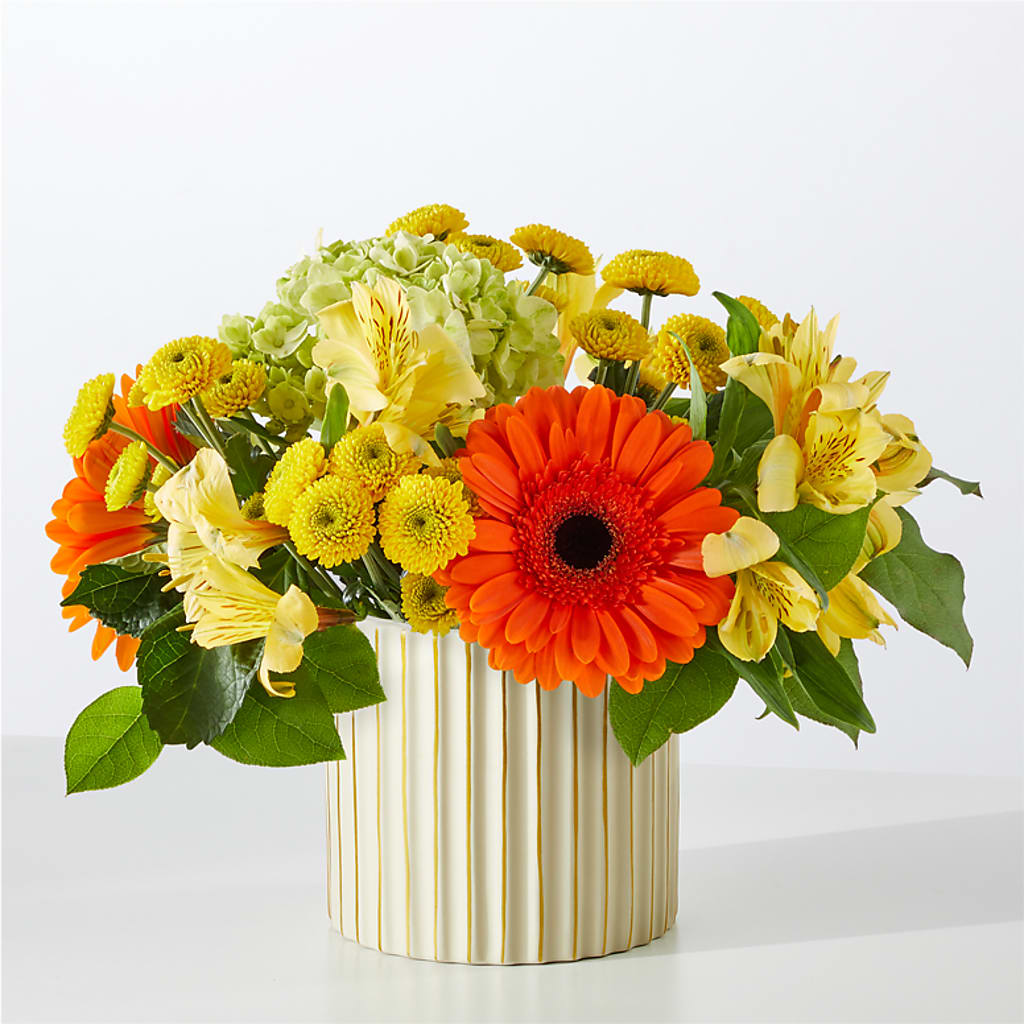 Autumn Sunshine Bouquet with Ivory Vase –  La Maison De Fleur, Pierre Part LA