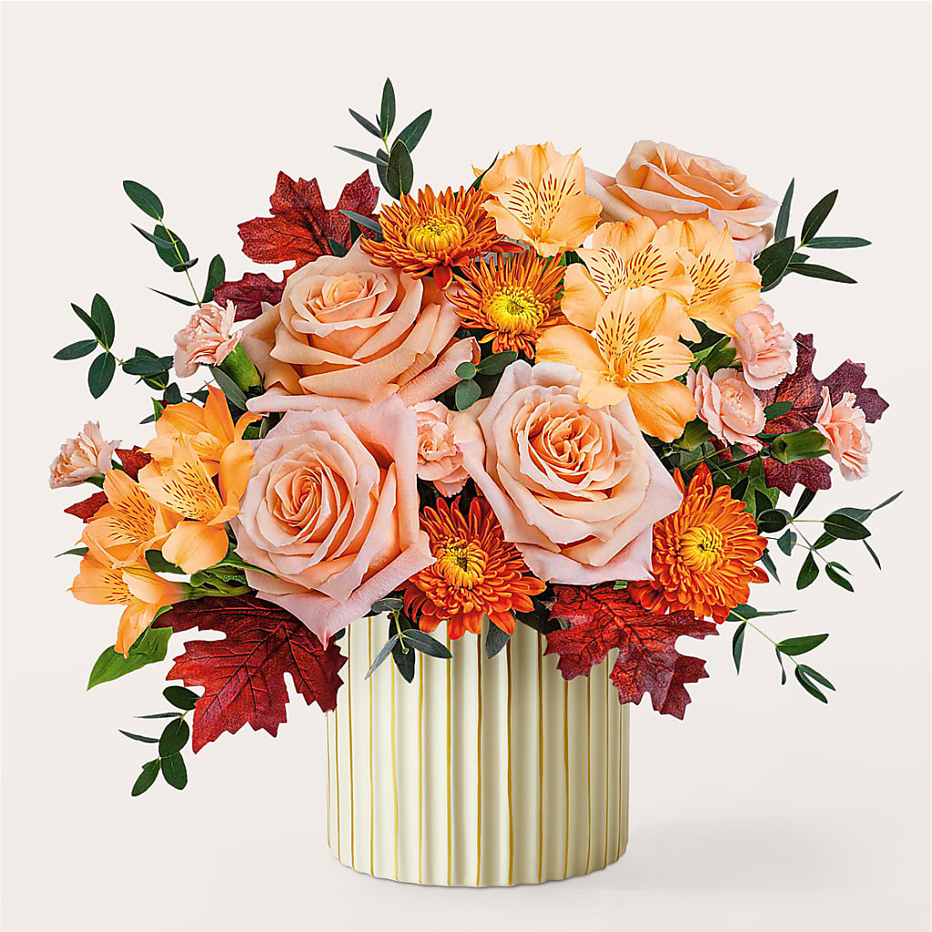 Spiced Latte Bouquet with Ivory Vase –  La Maison De Fleur, Pierre Part LA