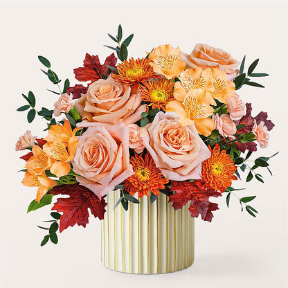 Spiced Latte Bouquet with Ivory Vase –  La Maison De Fleur, Pierre Part LA