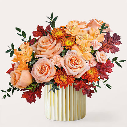 Spiced Latte Bouquet with Ivory Vase –  La Maison De Fleur, Pierre Part LA