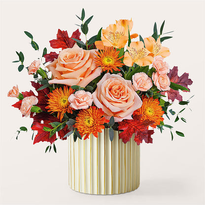 Spiced Latte Bouquet with Ivory Vase –  La Maison De Fleur, Pierre Part LA