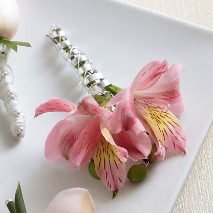 Pink Peruvian Lily Boutonniere –  La Maison De Fleur, Pierre Part LA